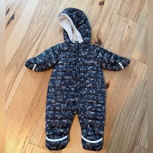 Cozy Black and White Baby Snowsuit